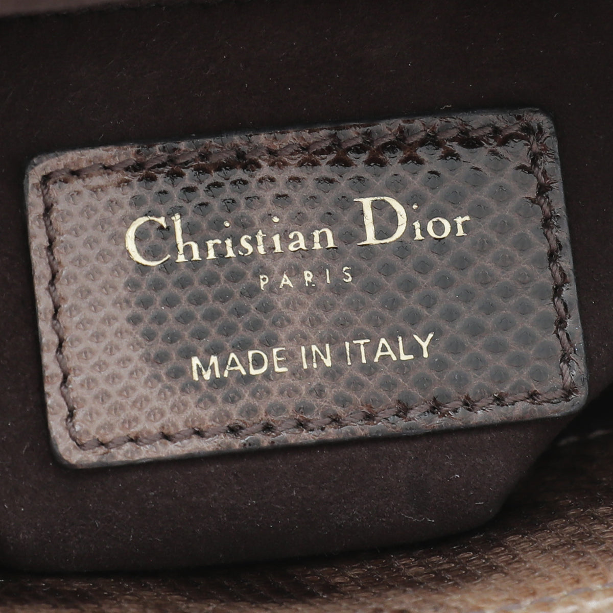 Christian Dior Brown Lizard Lady Dior Mini Chain Bag