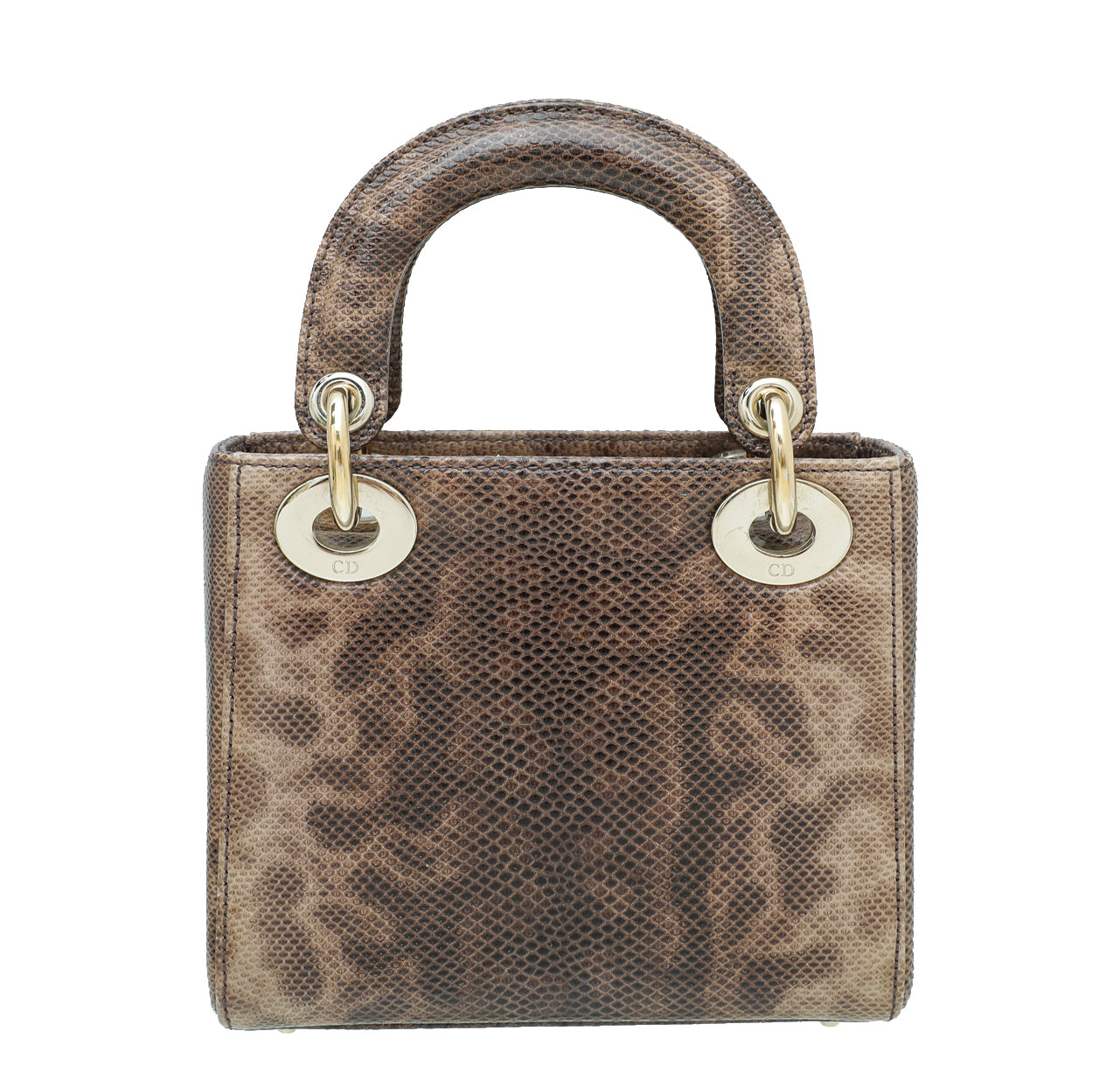 Christian Dior Brown Lizard Lady Dior Mini Chain Bag-Christian Dior-THE CLOSET