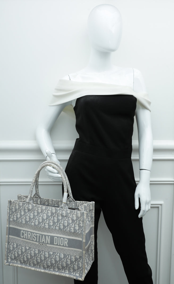 Christian Dior Grey Oblique Book Tote Medium Bag – THE CLOSET