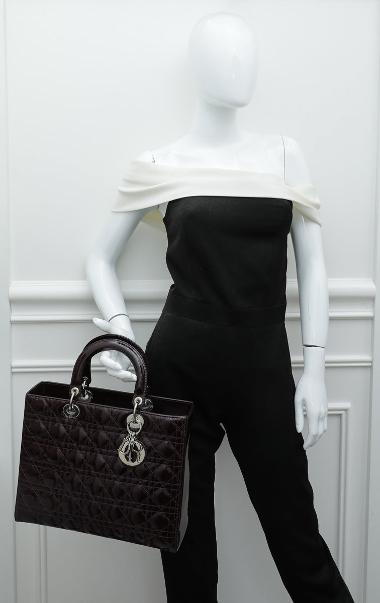 Christian Dior Dark Violet Lady Dior Large Bag