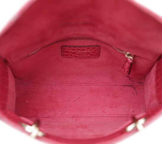 Christian Dior Red Ombre Alligator Lady Dior Small Bag