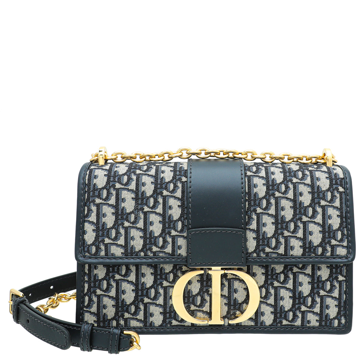 Dior Oblique 30 Montaigne Flap Bag Navy – The Refind Closet