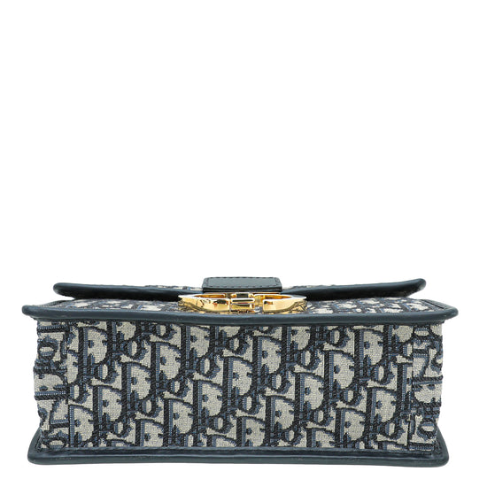 Christian Dior Navy Blue 30 Montaigne Oblique Flap Chain Bag