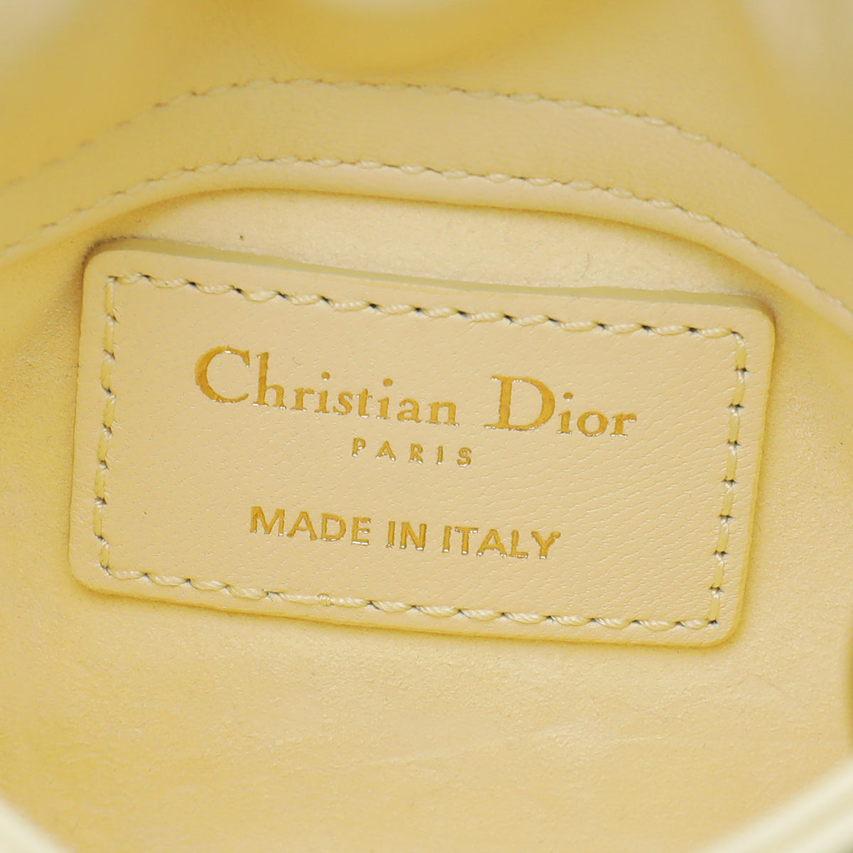 Christian Dior Light Yellow Lambskin Micro Bag