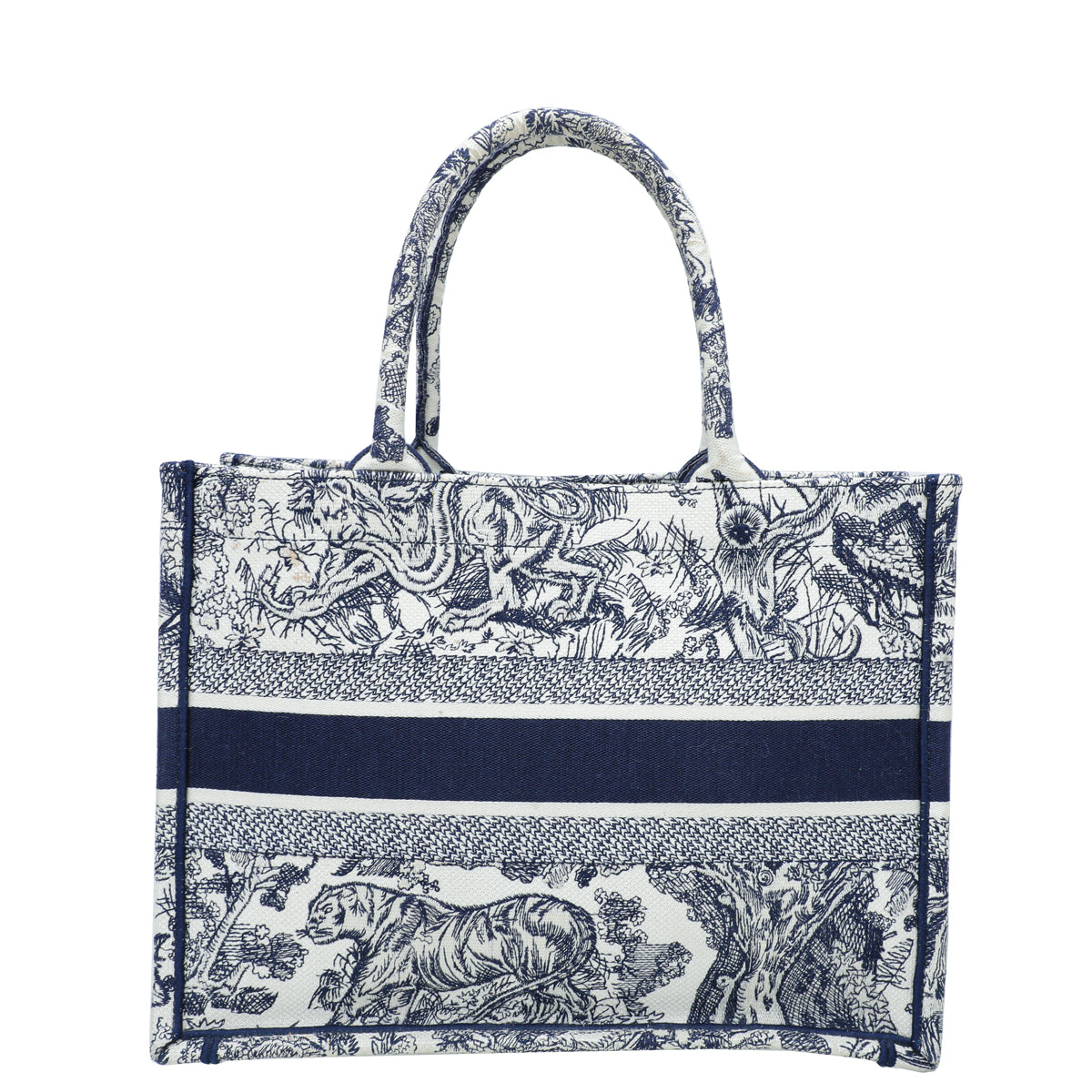 Christian Dior Navy Blue Toile De Jouy Book Tote Medium Bag-Christian Dior-THE CLOSET