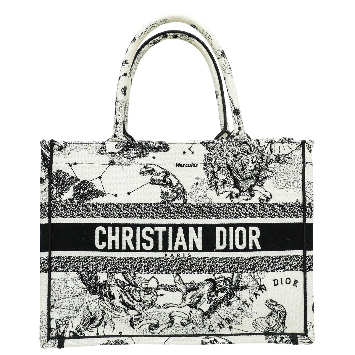 Christian Dior Latte Multicolor Zodiac Embroidered Medium Book Tote Bag-Christian Dior-THE CLOSET