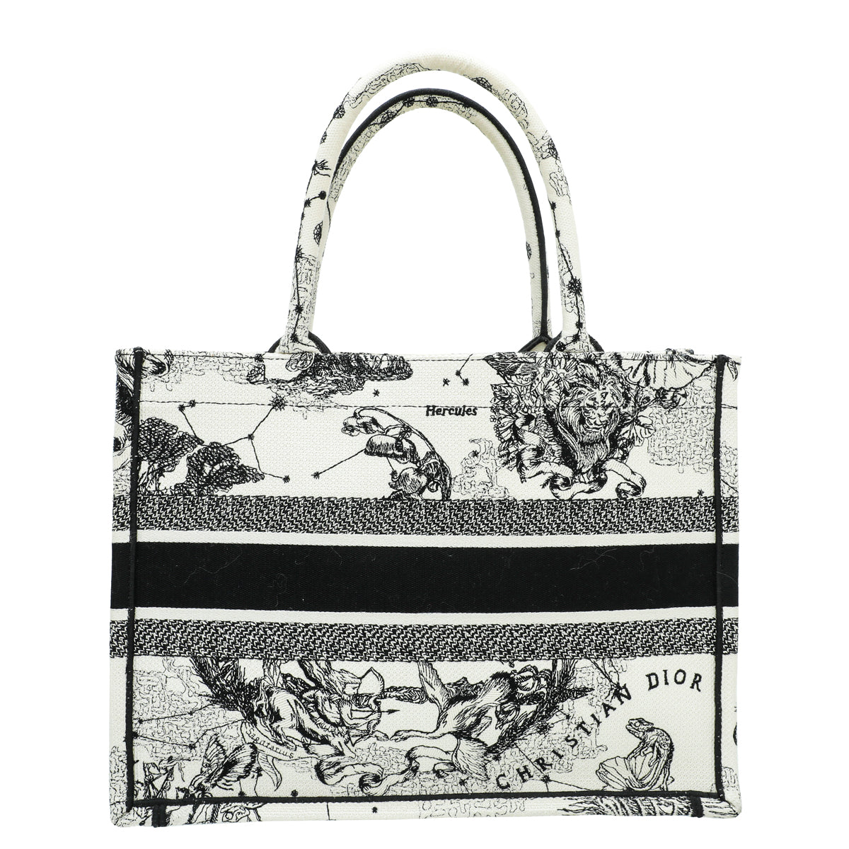 Christian Dior Latte Multicolor Zodiac Embroidered Medium Book Tote Bag-Christian Dior-THE CLOSET