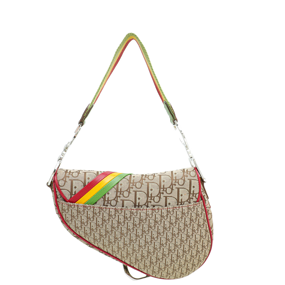Christian Dior Multicolor Rasta Saddle Oblique Medium Bag-Christian Dior-THE CLOSET