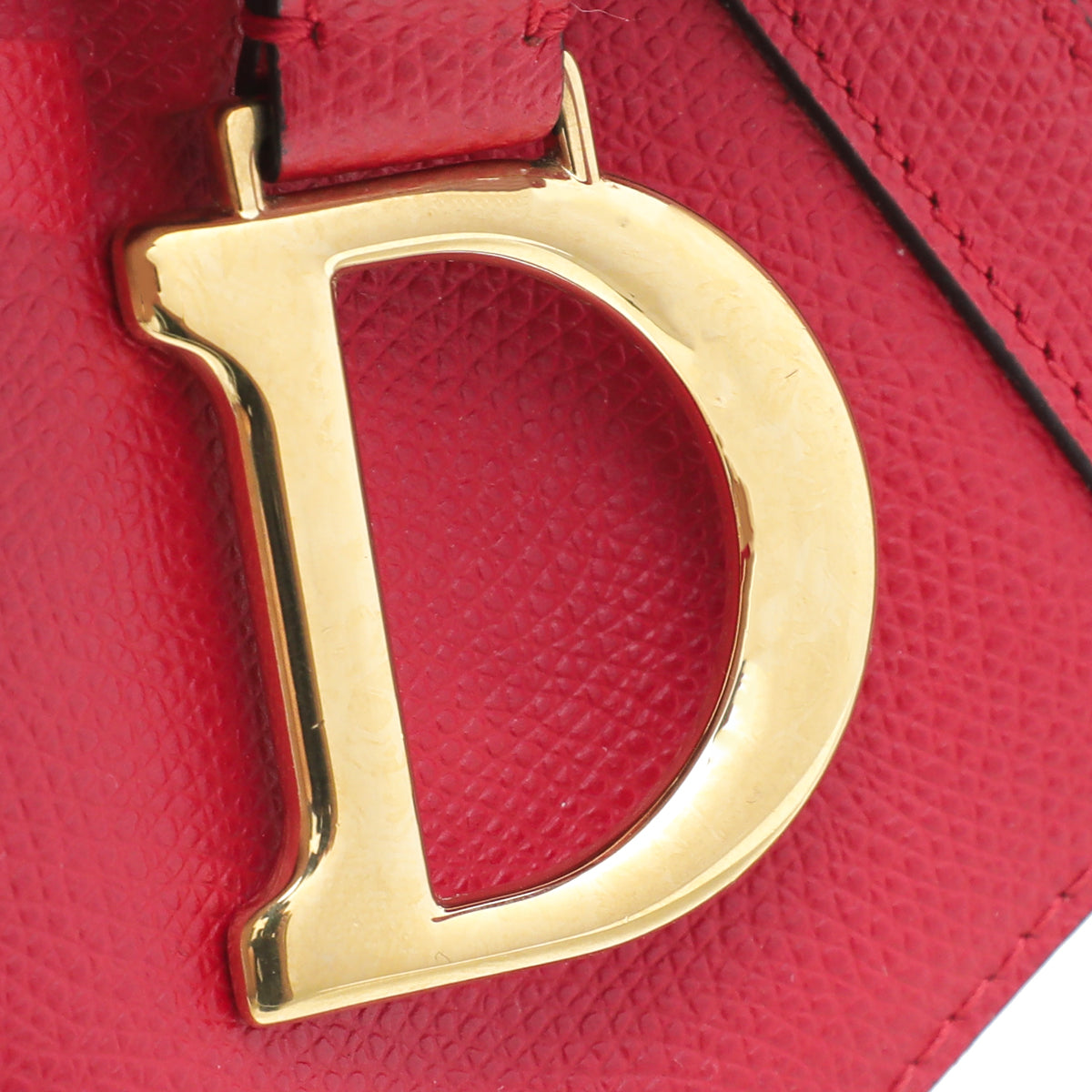 Christian Dior Red Saddle Mini Bag W/ Bag Strap