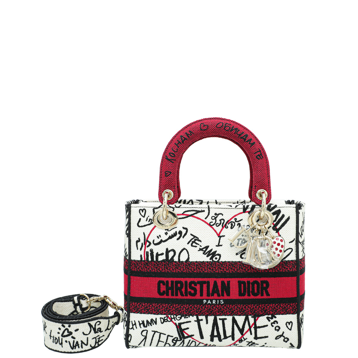 Christian Dior Multicolor Lady Dior D-Lite Dioramour Graffiti Medium Bag-Christian Dior-THE CLOSET