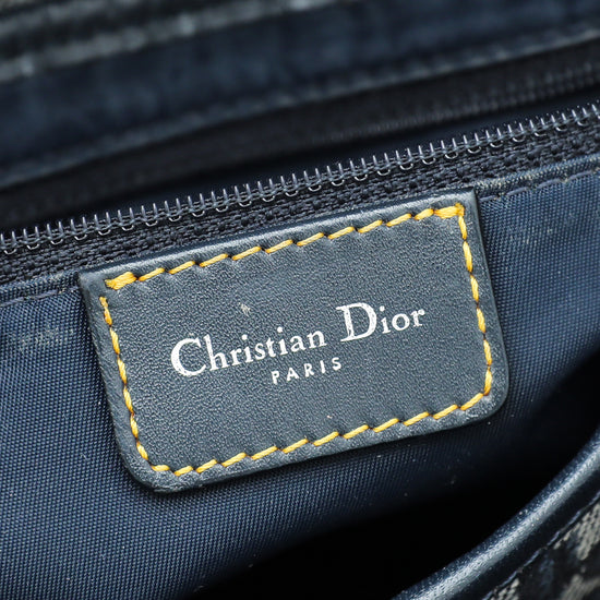 Christian Dior Navy Blue Oblique Saddle Medium Bag