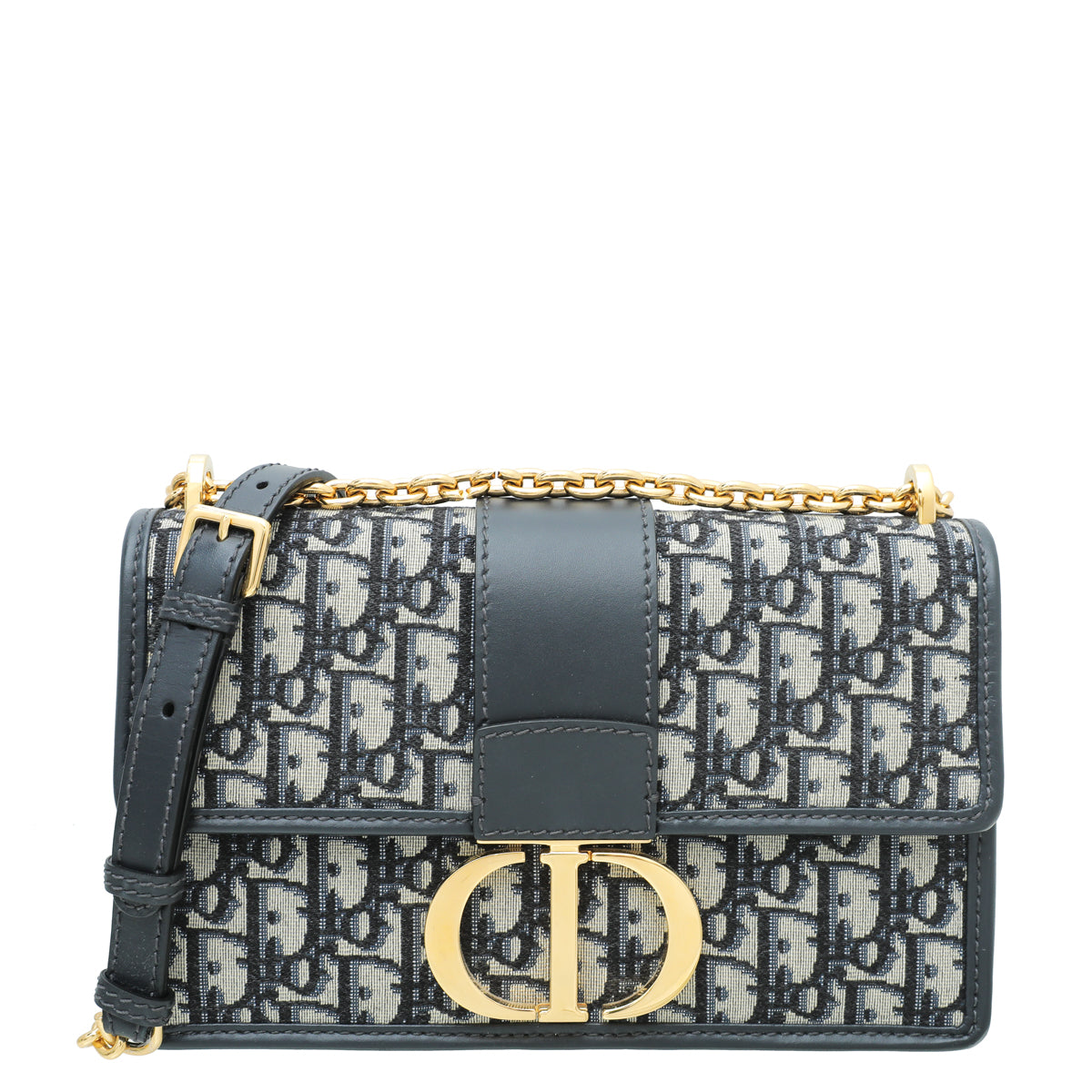Christian Dior Navy Blue 30 Montaigne Flap Chain Medium Bag-Christian Dior-THE CLOSET