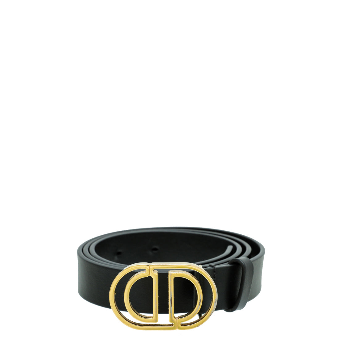 Christian Dior Black CD Cut Out Buckle Belt-Christian Dior-THE CLOSET
