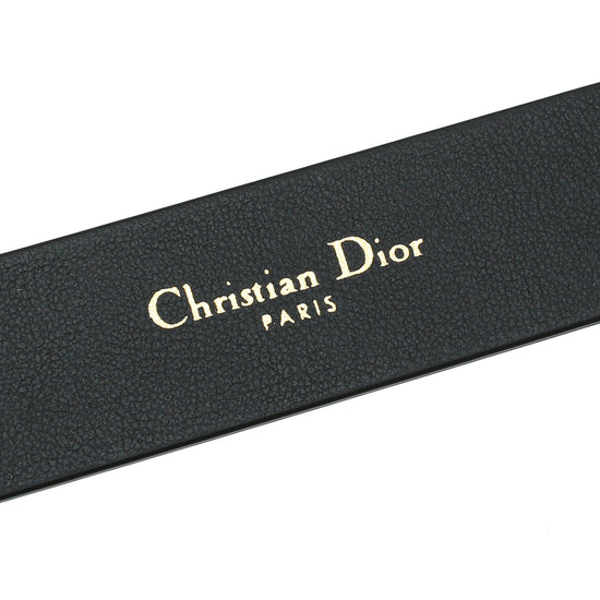 Christian Dior Black CD Cut Out Buckle Belt