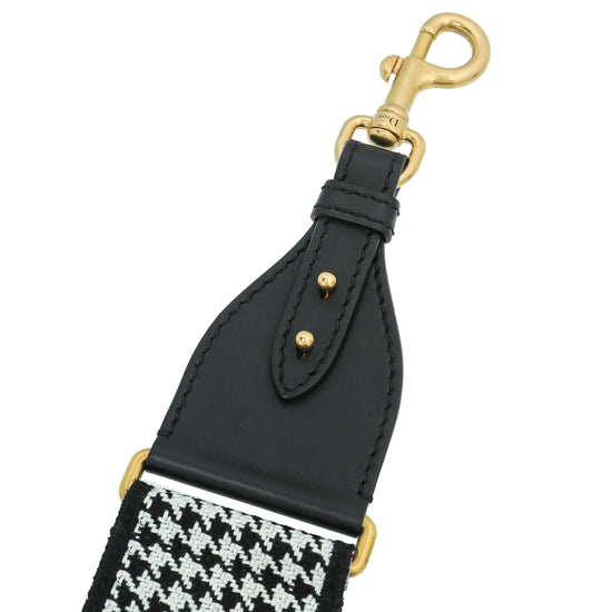 Christian Dior Bicolor 30 Montaigne Houndstooth Embroidery Bag Strap