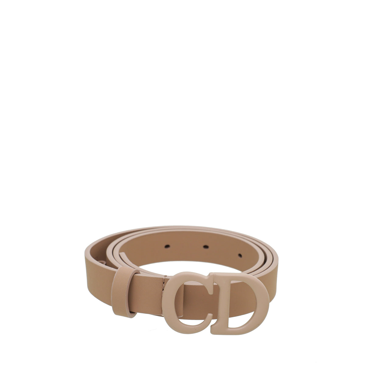 Christian Dior Matte Nude Dior CD Saddle Belt-Christian Dior-THE CLOSET