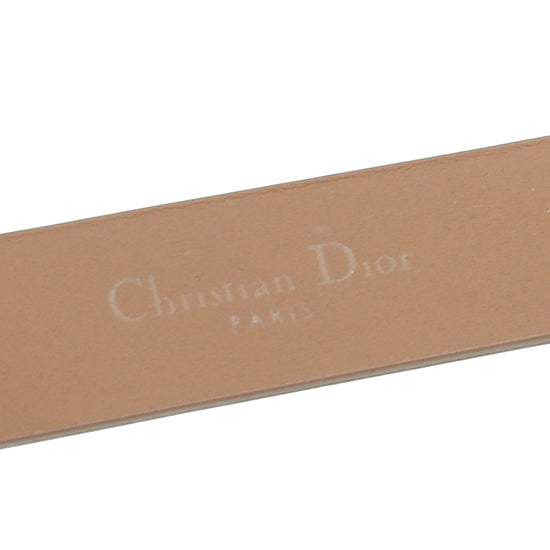 Christian Dior Matte Nude Dior CD Saddle Belt