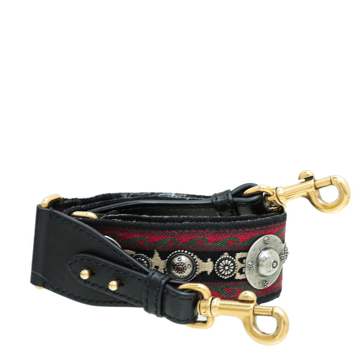 Christian Dior Multicolor Embroidered Studded Bag Strap