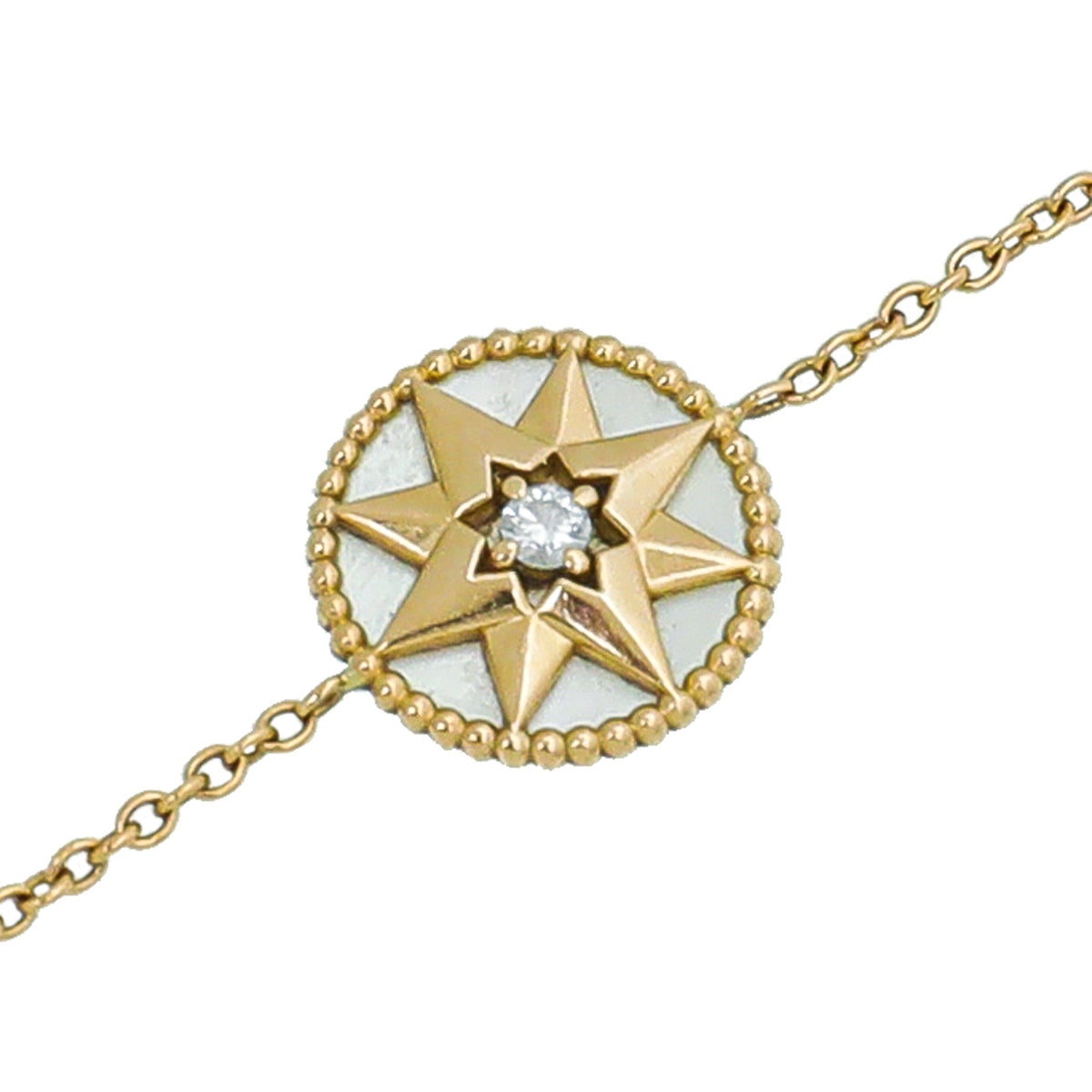 Christian Dior 18K Yellow Gold MOP Diamond Rose De Vent Bracelet-Christian Dior-THE CLOSET