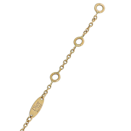 Christian Dior 18K Yellow Gold MOP Diamond Rose De Vent Bracelet