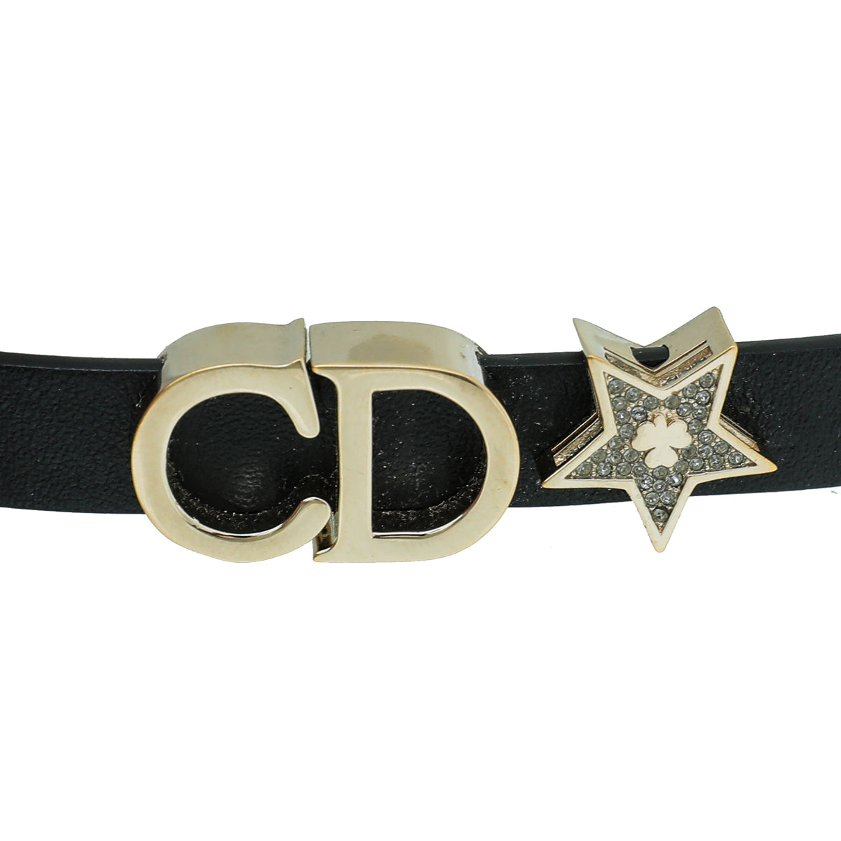 Christian Dior Black CD Star Double Wrap Bracelet