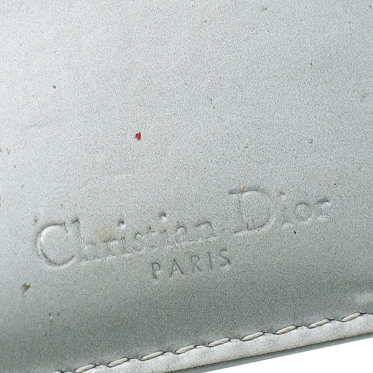 Christian Dior Silver Micro Cannage Lady Dior Card Holder
