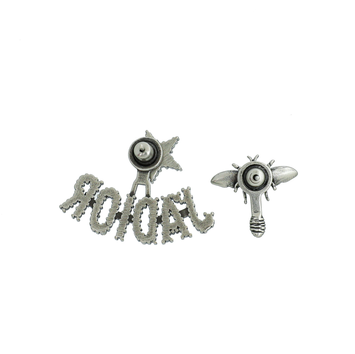 Christian Dior Antique Silver J'Adior Bee Earring-Christian Dior-THE CLOSET