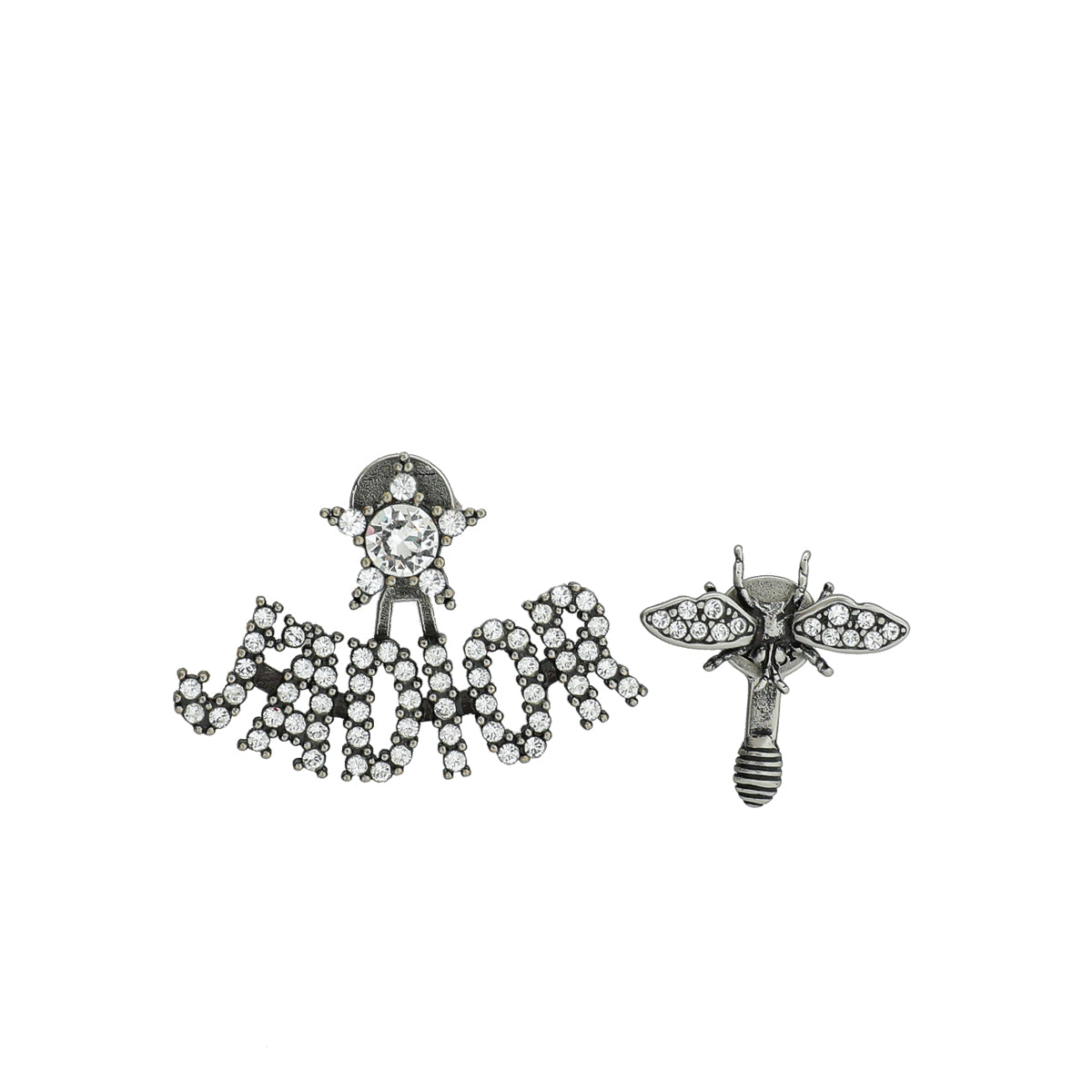 Christian Dior Antique Silver J'Adior Bee Earring-Christian Dior-THE CLOSET