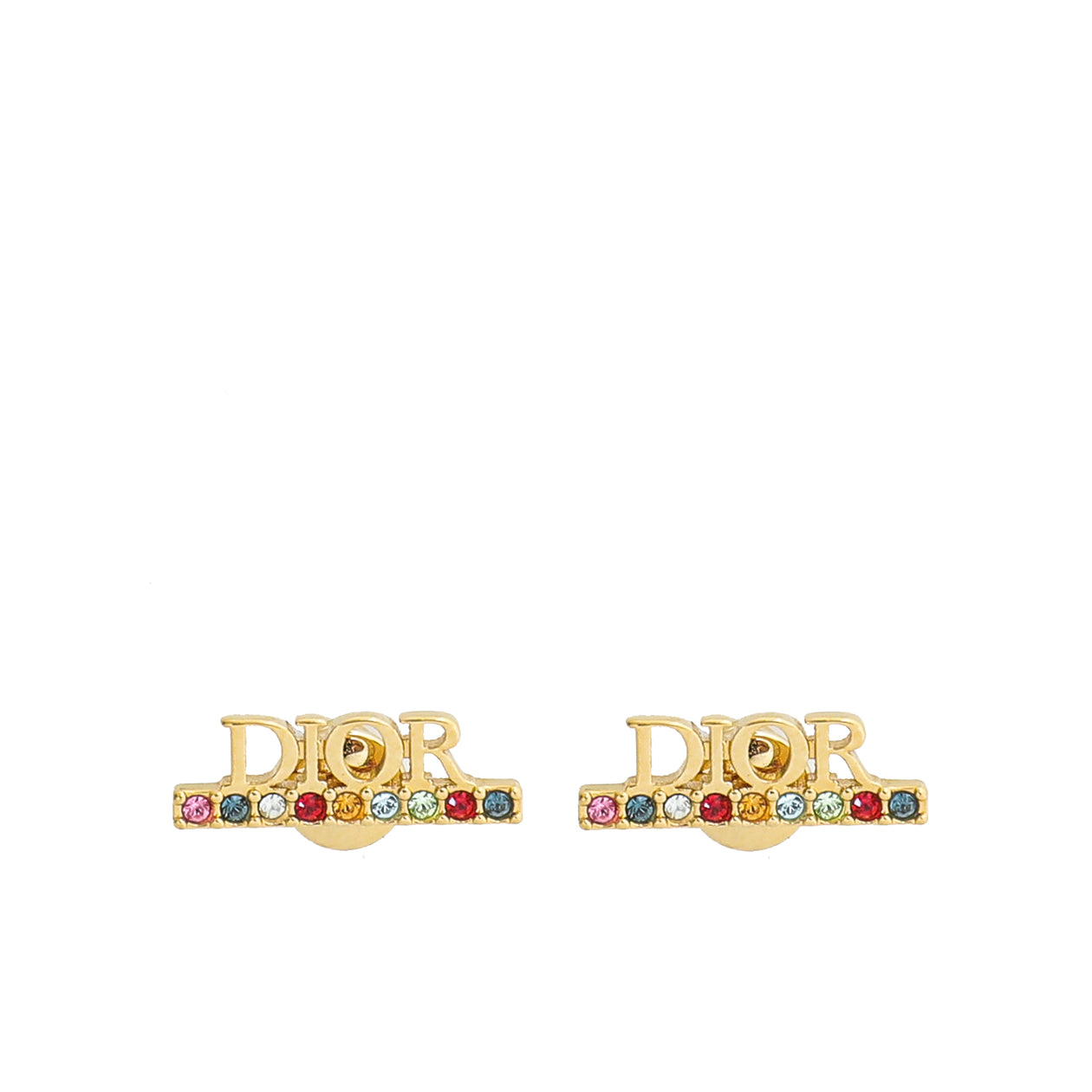 Christian Dior Gold Dio(r)evolution Stud Mini Earrings-Christian Dior-THE CLOSET