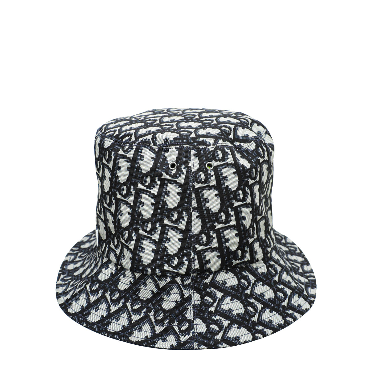 Christian Dior Navy Blue Oblique Teddy- D Reversible Short Brim Bucket Hat-Christian Dior-THE CLOSET