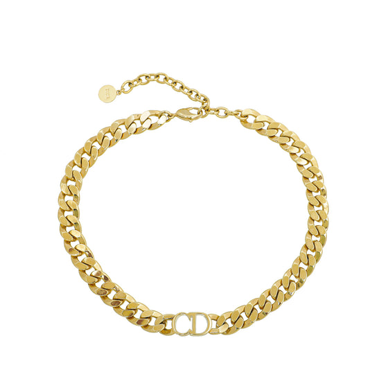Christian Dior Gold CD Petit Choker Necklace