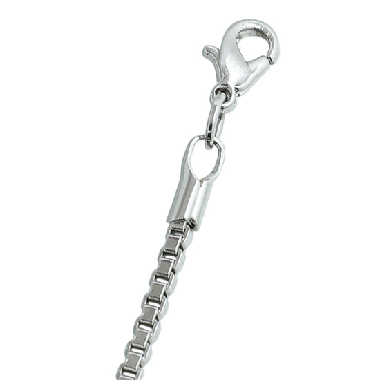 Christian Dior Silver Heart Lock And Key Crystal Necklace
