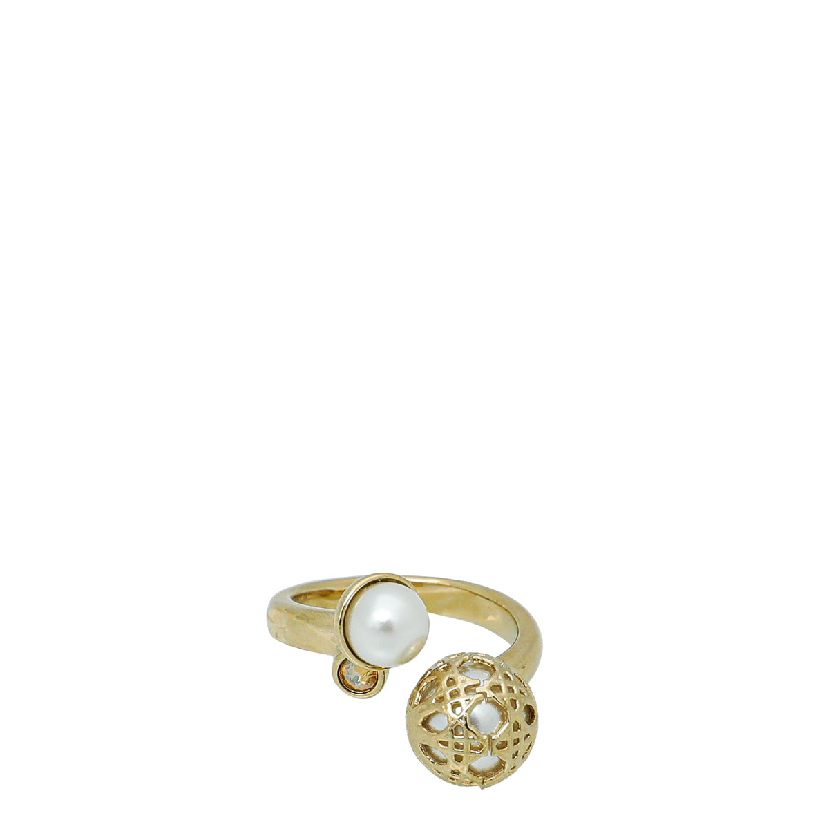 Christian Dior White Pearl Secret Cannage Small Ring-Christian Dior-THE CLOSET
