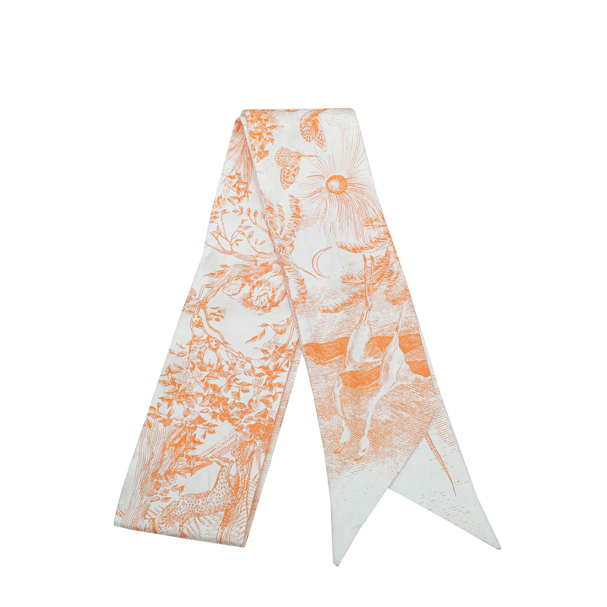 Christian Dior Orange ABCDior S "Soeur" Mitzah Scarf Twilly-Christian Dior-THE CLOSET