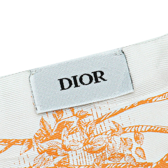 Christian Dior Orange ABCDior S "Soeur" Mitzah Scarf Twilly