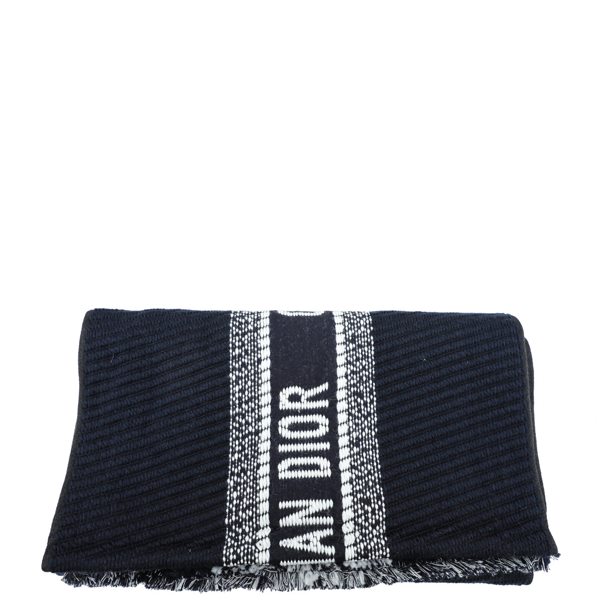 Christian Dior Bicolor Oblique University Reversible Wool Silk Scarf-Christian Dior-THE CLOSET