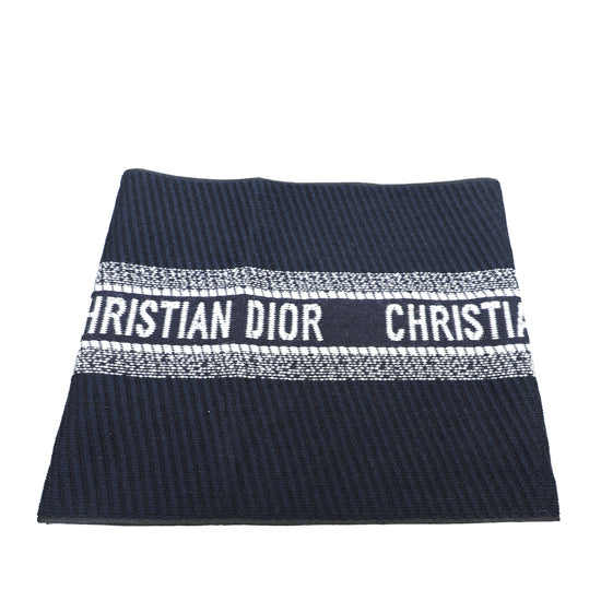 Christian Dior Bicolor Oblique University Reversible Wool Silk Scarf