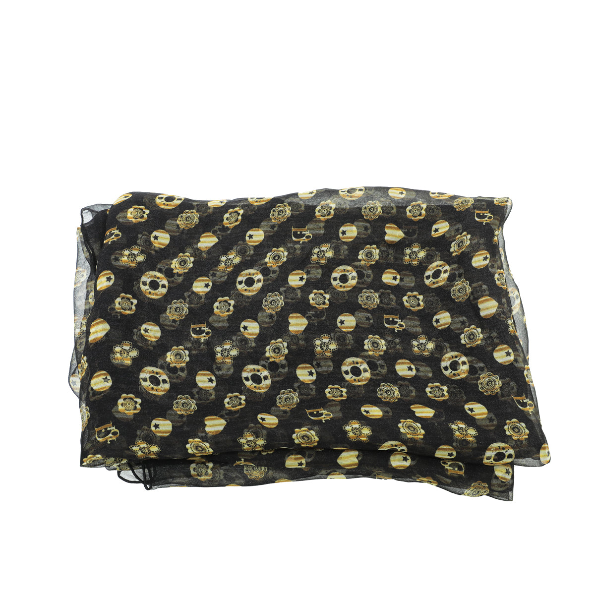 Christian Dior Bicolor Heart Star Ball Logo Print Silk Scarf-Christian Dior-THE CLOSET