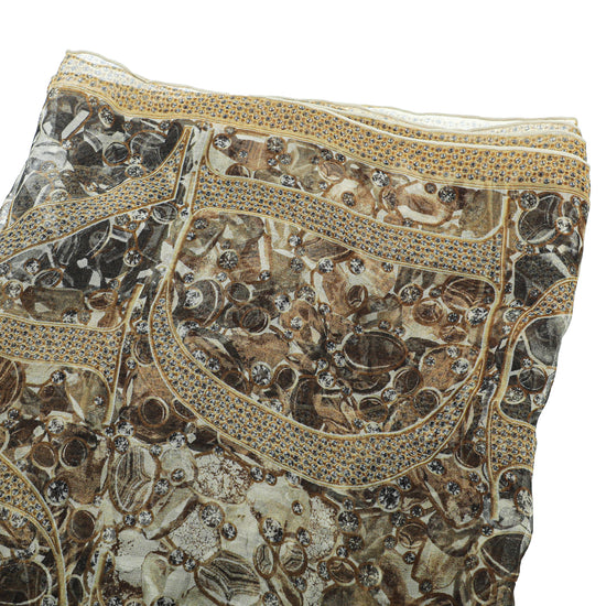 Christian Dior Bicolor Accessories Dior Letter Print Silk Scarf-Christian Dior-THE CLOSET