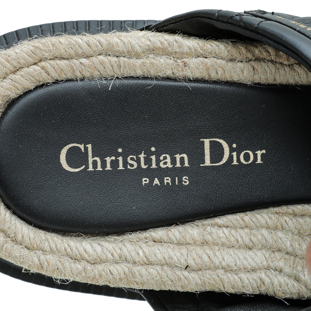 Christian Dior Black Cannage D twist Slide Sandals 40