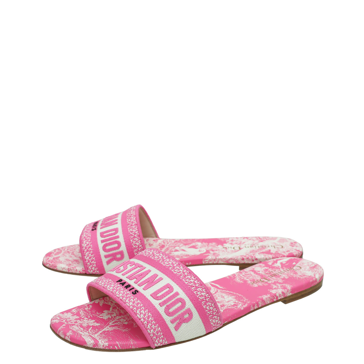 Pink Used Dior Slides Christian Dior Bright Pink Dway Toile De