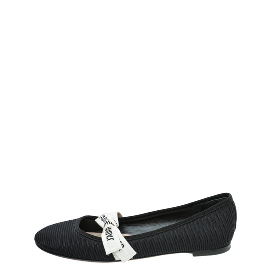 Christian Dior Black Technical J'Adior Ballet Flats 38