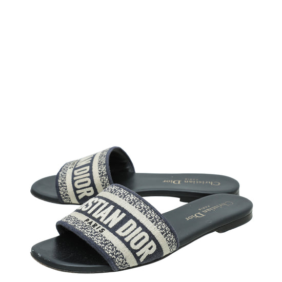 Christian Dior Navy Blue Dway Technical Fabric Sandal 36