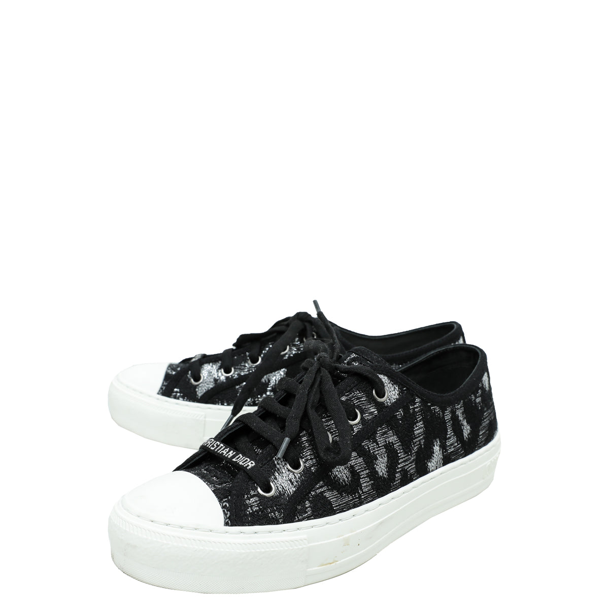 Christian Dior Black Walk'n'Dior Leopard Lace Sneaker 38.5-Christian Dior-THE CLOSET