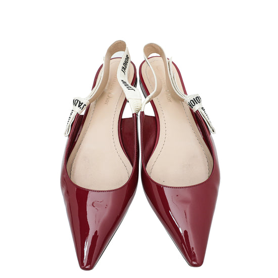 Christian Dior Scarlet J'Adior Ballerina Flat Slingback 38.5