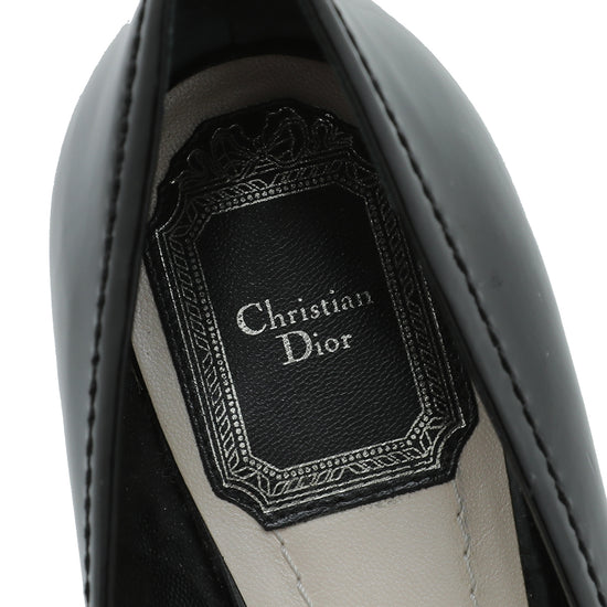 Christian Dior Black Bow Pointed Flat Ballet 35.5