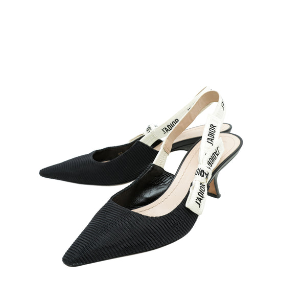 Christian Dior Black J'Adior Technical Fabric Slingback Pump 38