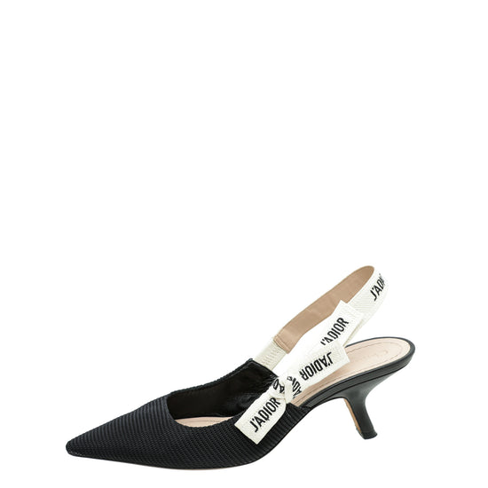 Christian Dior Black J'Adior Technical Fabric Slingback Pump 38