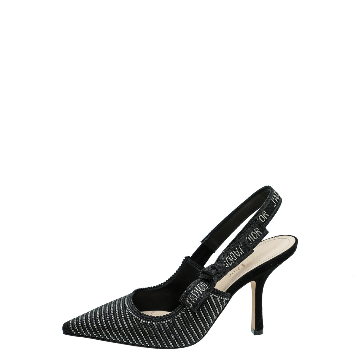 Christian Dior Black J'adior Strass Slingback 38.5