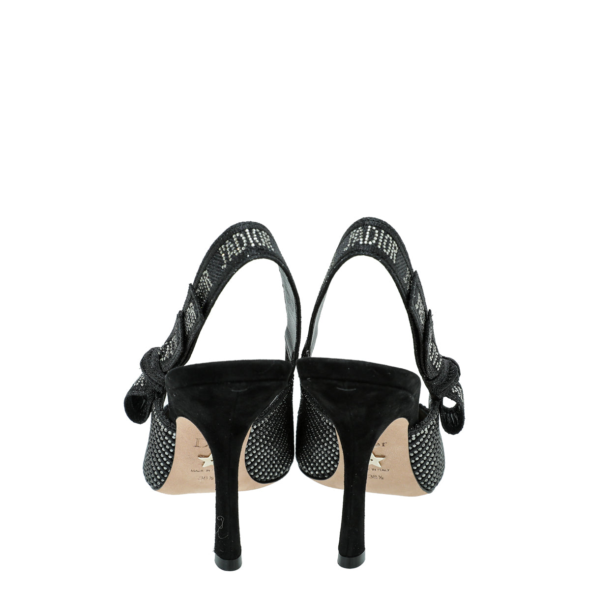 Christian Dior Black J'adior Strass Slingback 38.5